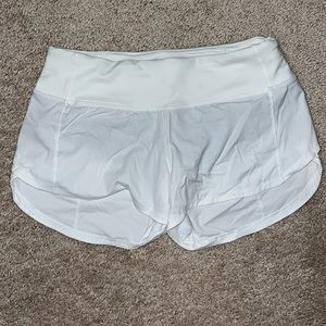 Lululemon White Speed Short 2.5” - size 2